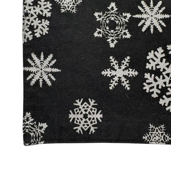 Crate & Barrel Winter Night Placemats Napkins Set of 8 Black & Silver Snowflake - Picture 7 of 8